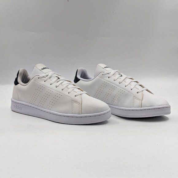 adidas Other - Adidas Men Advantage White Leather Lace-up Tennis Shoes size 12